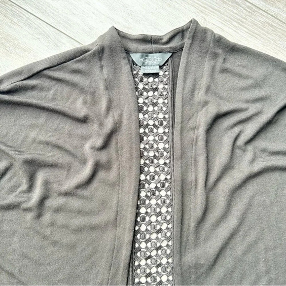 Michel Studio Collection Black Sleeveless Sweater Cardigan - Picture 5 of 10